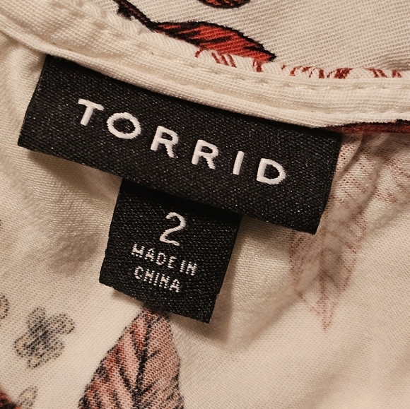 Torrid White Challis Pintuck Skater Floral Dress - Size‎ 2X - Picture 5 of 7